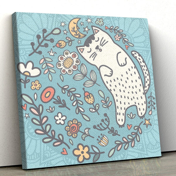 Cat Square Canvas – Adorable Cat – Canvas Prints – Cat Canvas – Cat Wall Art Canvas – Furlidays