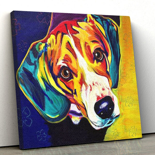 Dog Square Canvas – Beagle – Canvas Print – Dog Canvas Art – Canvas With Dogs On It – Dog Painting Posters – Dog Canvas Print – Furlidays
