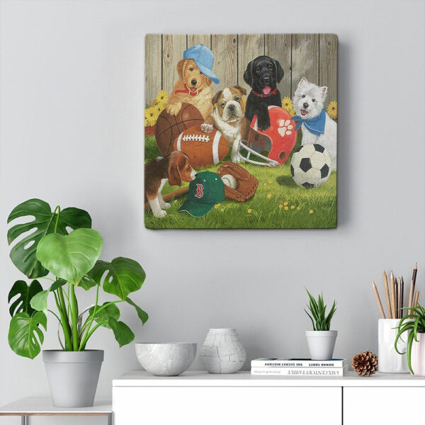 Dog Square Canvas – Let Play Ball – Dogs Canvas Print – Dog Poster Printing – Dog Canvas Art – Canvas With Dogs On It – Furlidays