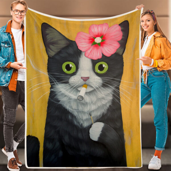 Blanket With Cats On It – Cats Blanket – Cat Face Blanket – Cat Blanket For Couch – Furlidays