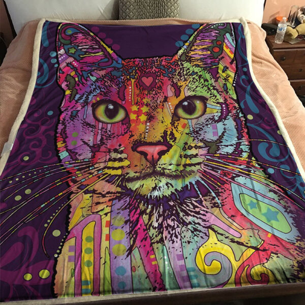 Cat Throw Blanket – Cat Fleece Blanket – Cat In Blanket – Blanket With Cats – Confident Cat – Furlidays