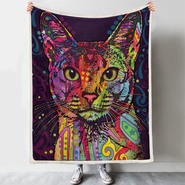 Cat Throw Blanket – Cat Fleece Blanket – Cat In Blanket – Blanket With Cats – Confident Cat – Furlidays