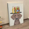 Portrait Canvas – Weimerarner Beer Lover – Canvas Print – Dog Canvas Prints – Dog Wall Art Canvas – Furlidays