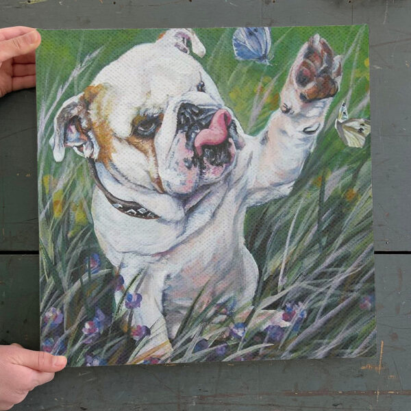 Dog Square Canvas – English Bulldog – Dog Canvas Print – Dog Wall Art Canvas – Dog Poster Printing – Furlidays