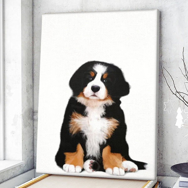 Dog Portrait Canvas – Bernese Mountain – Dog Puppy – Dog Wall Art Canvas – Canvas Print – Furlidays