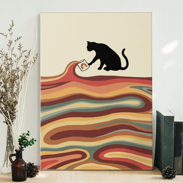 Cat Portrait Canvas – Rainbow Cat – Coffee Milk Drop – Canvas Print – Cat Wall Art Canvas – Cat Canvas – Furlidays