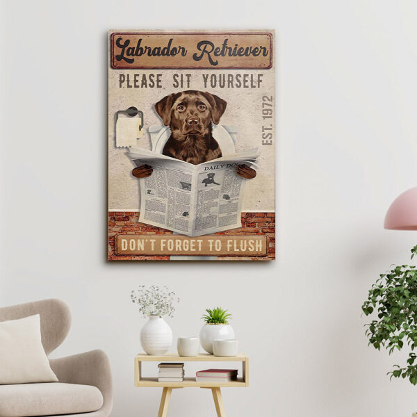 Labrador Retriever Please Sit Yourself – Dog Pictures – Dog Canvas Poster – Dog Wall Art – Gifts For Dog Lovers – Furlidays