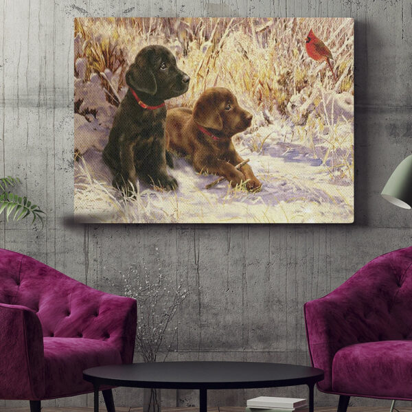 Dog Landscape Canvas – Black & Chocolate Labradors – Canvas Print – Dog Wall Art Canvas – Dog Poster Printing – Dog Canvas Art – Furlidays
