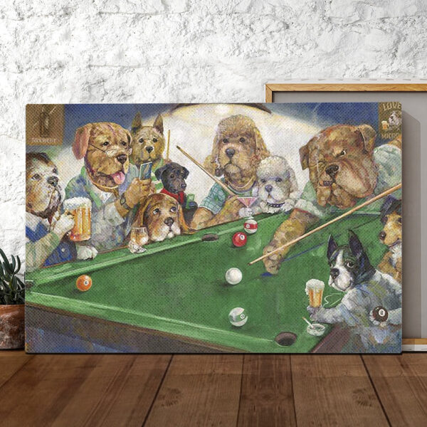 Dog Landscape Canvas – Pool Dogs – Canvas Print – Dog Wall Art Canvas – Dog Poster Printing – Dog Canvas Art – Furlidays