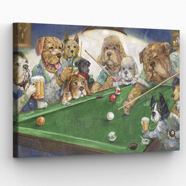 Dog Landscape Canvas – Pool Dogs – Canvas Print – Dog Wall Art Canvas – Dog Poster Printing – Dog Canvas Art – Furlidays