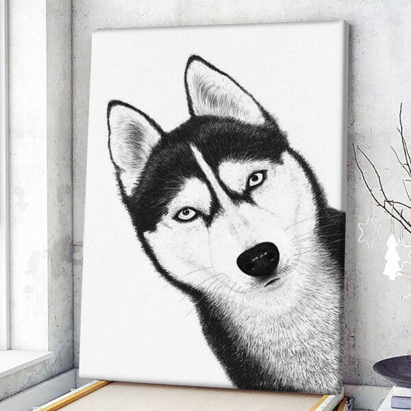 Portrait Canvas – Black Husky – Canvas Print – Dog Wall Art Canvas – Dog Canvas Print – Furlidays