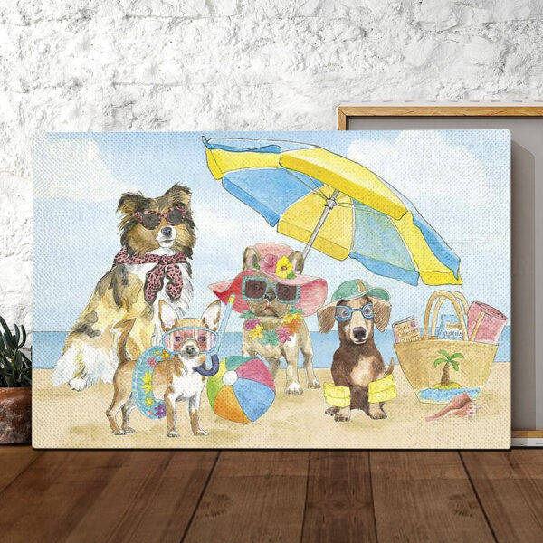Dog Landscape Canvas – Summer Paws – Canvas Print – Dog Wall Art Canvas – Dog Poster Printing – Dog Canvas Art – Furlidays