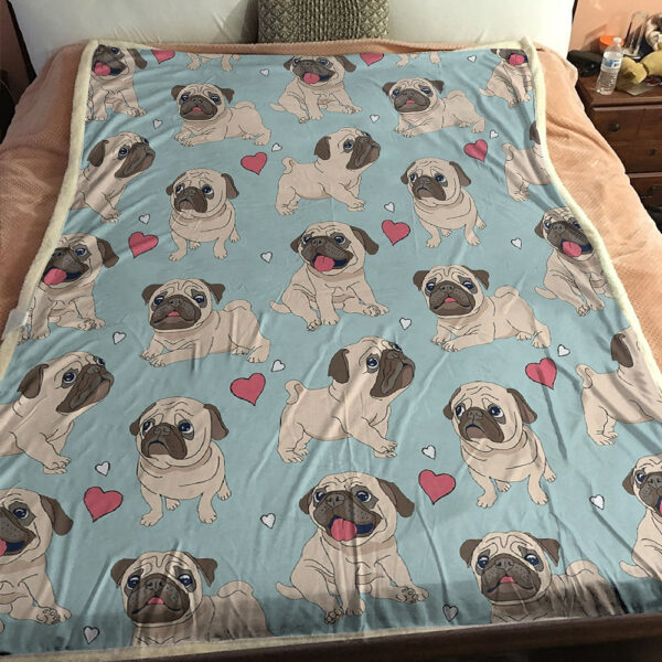 Pug Pet Dog Fleece Throw Blanket – Dog Blankets For Couch – Dog Throw Blanket – Dog Blanket – Dog Fleece Blanket – Blanket With Dogs – Furlidays