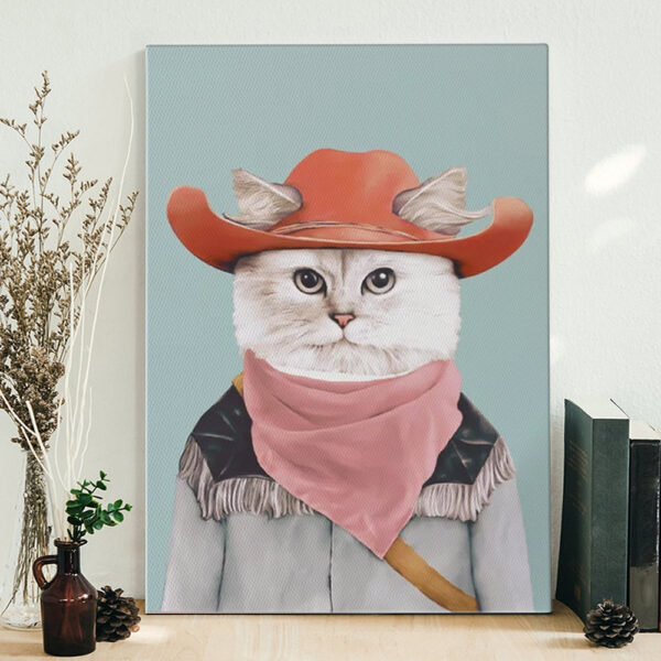 Cat Portrait Canvas – Cat Canvas Print – Cats Painting Posters – Cat Wall Art Canvas – Furlidays