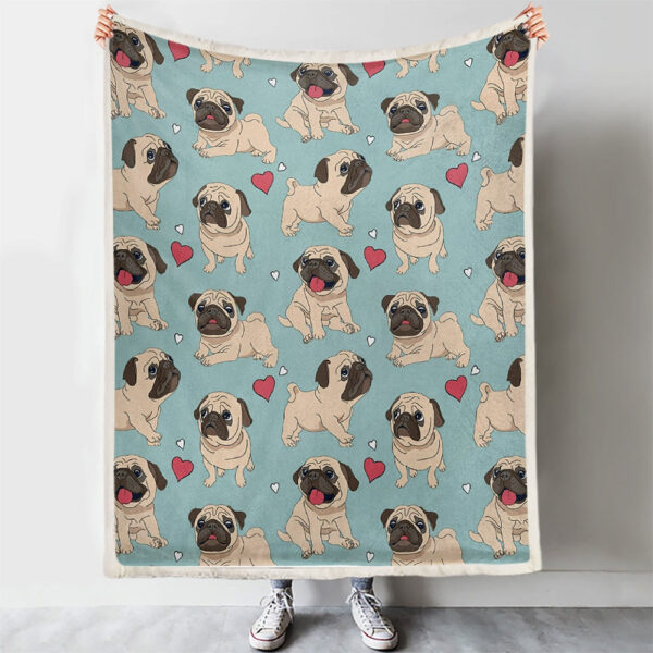 Pug Pet Dog Fleece Throw Blanket – Dog Blankets For Couch – Dog Throw Blanket – Dog Blanket – Dog Fleece Blanket – Blanket With Dogs – Furlidays