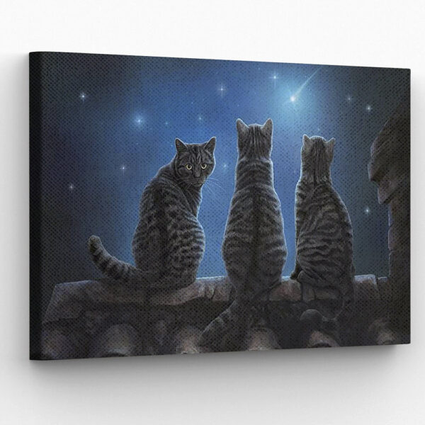 Cat Landscape Canvas – Wish Upon A Star – Canvas Print – Canvas With Cats On It – Cat Poster Printing – Cat Canvas Art – Furlidays