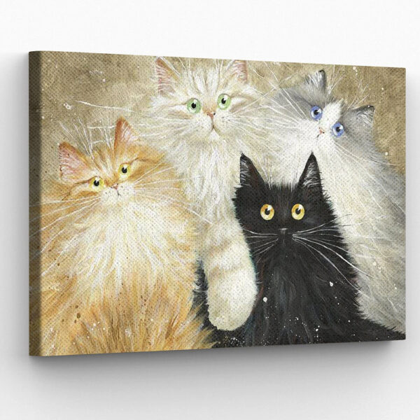 Cat Landscape Canvas – Canvas Print – Canvas With Cats On It – Cat Poster Printing – Cat Canvas Art – Furlidays