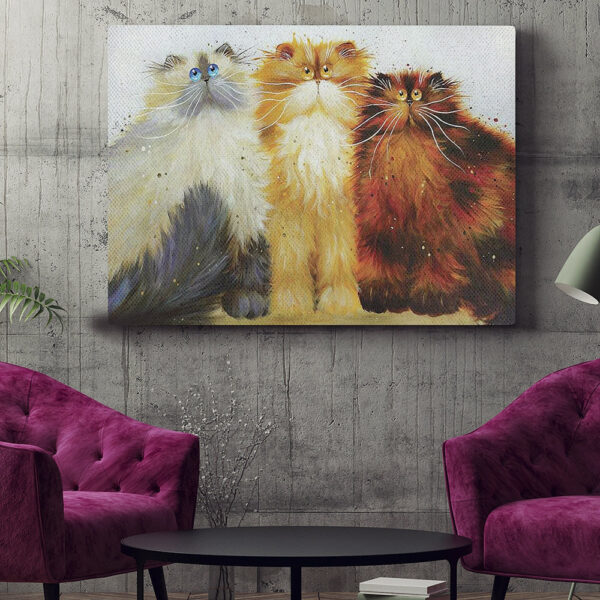 Cat Landscape Canvas – Miss Freeway Carwash And Parsley – Canvas Print – Cat Painting Posters – Cat Canvas Art – Cat Wall Art Canvas – Furlidays