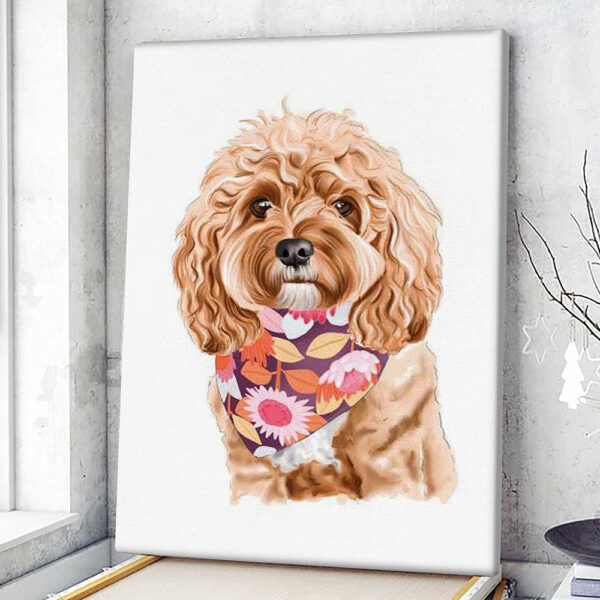 Portrait Canvas – Cavoodle – Canvas Print – Dog Wall Art Canvas – Dog Poster Printing – Furlidays