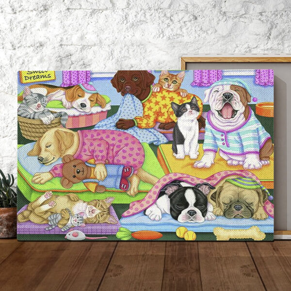 Dog Landscape Canvas – Sweet Dreams – Canvas Print – Dog Painting Posters – Dog Canvas Art – Dog Wall Art Canvas – Furlidays