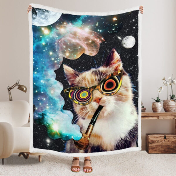 Cat Throw Blanket – High Cat – Cat Painting Blanket – Cat In Blanket – Blanket With Cats On It – Furlidays