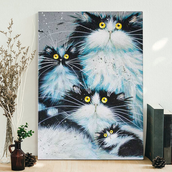 Cat Portrait Canvas – Family Of Fur – Canvas Print – Cat Wall Art Canvas – Cat Canvas – Canvas With Cats On It – Furlidays