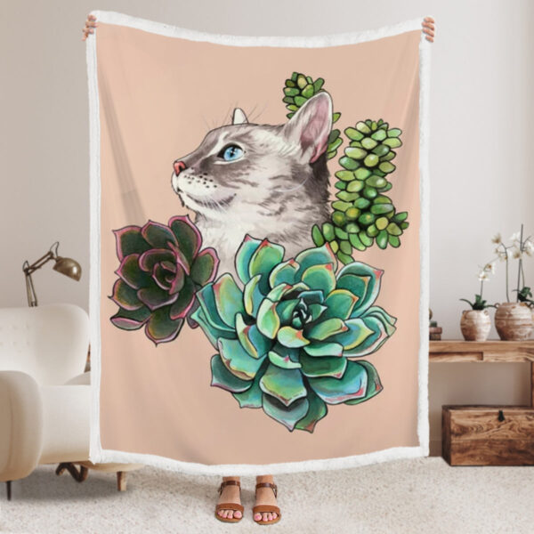Cat In Blanket – Cassiopeia – Cat Fleece Blanket – Cats Blanket – Cat Blanket For Couch – Furlidays