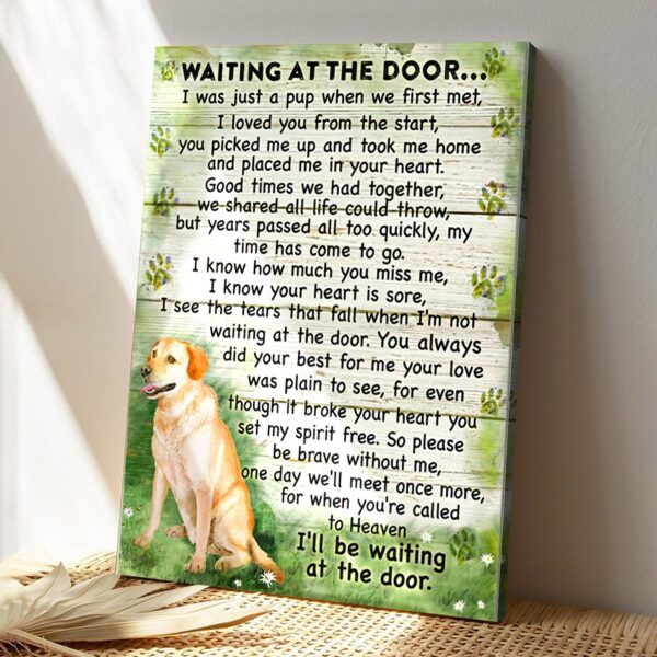 Labrador Retriever Dog – Waiting At The Door – Dog Pictures – Dog Canvas Poster – Dog Wall Art – Gifts For Dog Lovers – Furlidays