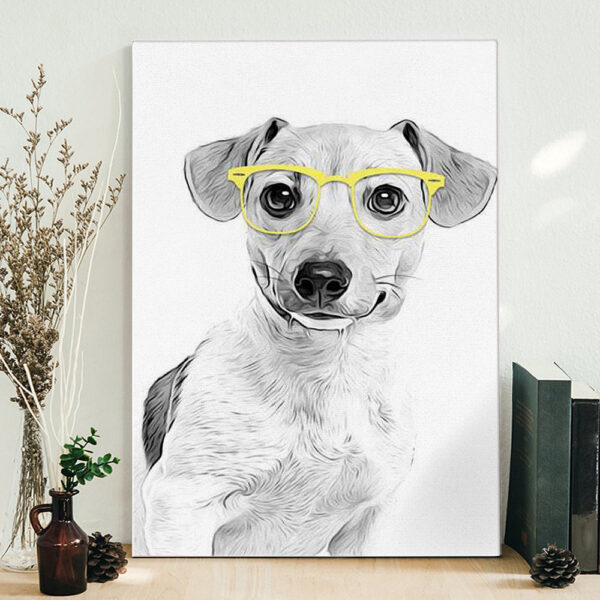 Portrait Canvas – Jack Russell Terrier With Yellow Glasses – Canvas Print -Dog Canvas Print – Dog Wall Art Canvas – Furlidays