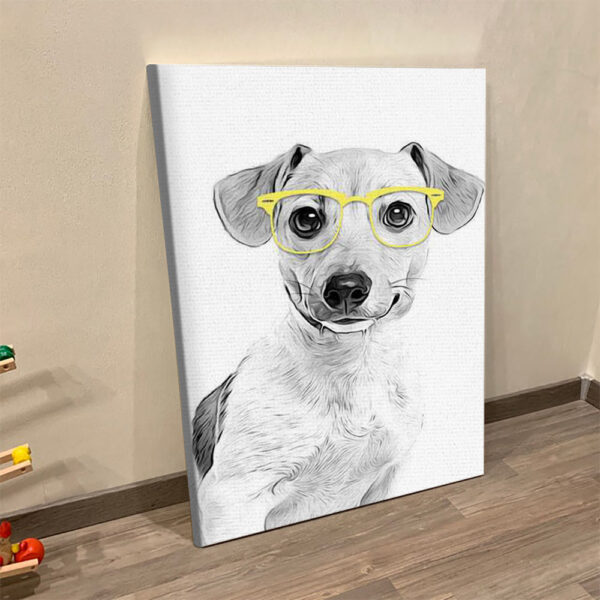 Portrait Canvas – Jack Russell Terrier With Yellow Glasses – Canvas Print -Dog Canvas Print – Dog Wall Art Canvas – Furlidays