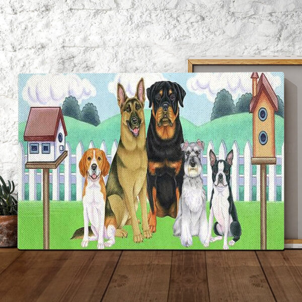 Dog Landscape Canvas – Great Outdoors Backyard – Canvas Print – Dog Painting Posters – Dog Canvas Art – Dog Wall Art Canvas – Furlidays