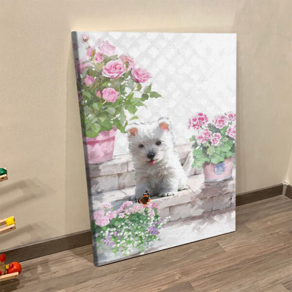 Portrait Canvas – Westie – Canvas Print – Dog Canvas – Dog Poster Printing – Dog Wall Art Canvas – Furlidays