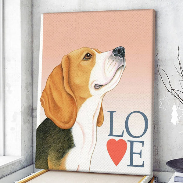 Dog Portrait Canvas – Beagle Love Canvas Print – Dog Canvas Art – Dog Wall Art Canvas – Furlidays