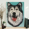 Dog Portrait Canvas – Dog Canvas Art – Husky Face – Dog Painting Posters – Dog Canvas Print – Furlidays