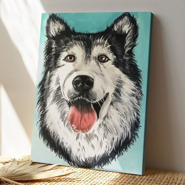 Dog Portrait Canvas – Dog Canvas Art – Husky Face – Dog Painting Posters – Dog Canvas Print – Furlidays