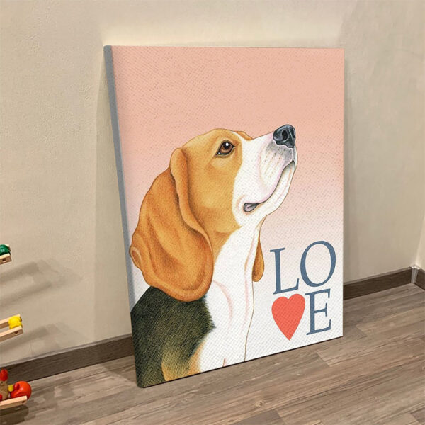 Dog Portrait Canvas – Beagle Love Canvas Print – Dog Canvas Art – Dog Wall Art Canvas – Furlidays
