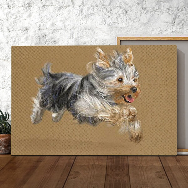 Dog Landscape Canvas – Yorkie Canvas Print – Dog Painting Posters – Dog Canvas Art – Dog Wall Art Canvas – Furlidays