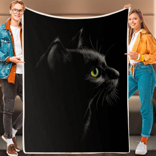 Cat In Blanket – Black Cat – Blanket With Cats On It – Cat Blanket For Couch – Furlidays