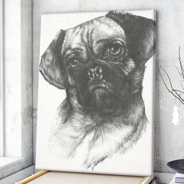 Dog Portrait Canvas – Puggle Canvas Print – Dog Canvas Art – Dog Wall Art Canvas – Furlidays
