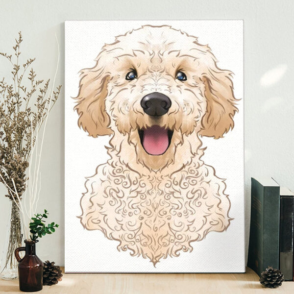 Dog Portrait Canvas – Golden Doodle Stylized Print – Canvas Print – Dog Canvas Art – Dog Painting Posters – Furlidays