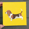 Dog Square Canvas – Basset Hound In Profile – Yellow Canvas Print – Canvas With Dogs On It – Dog Canvas Print – Furlidays