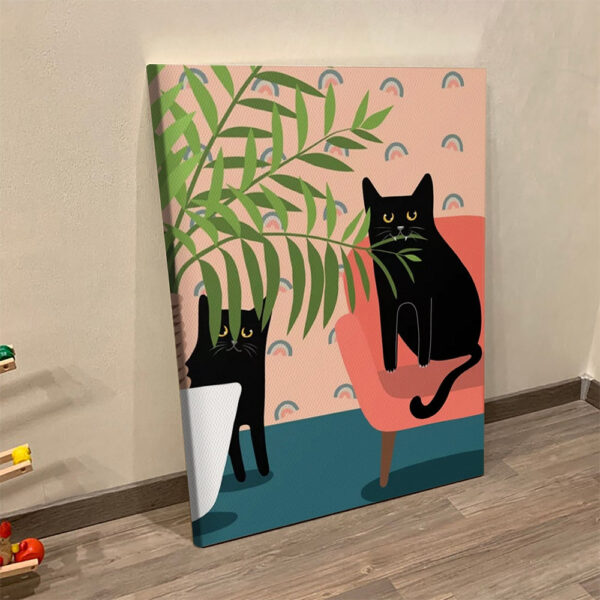 Cat Portrait Canvas – Black Cats – Cat Canvas Print – Cat Wall Art Canvas – Cat Canvas – Furlidays