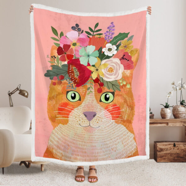 Blanket With Cats On It – Ginger Cat – Cat Fleece Blanket – Cat In Blanket – Cats Blanket – Furlidays