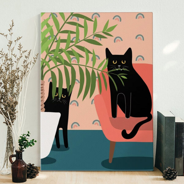 Cat Portrait Canvas – Black Cats – Cat Canvas Print – Cat Wall Art Canvas – Cat Canvas – Furlidays