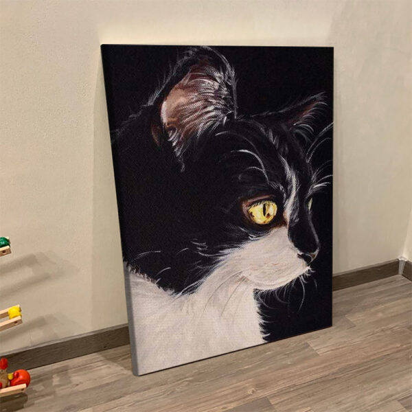 Cat Portrait Canvas – Tuxedo Cat – Canvas Print – Canvas With Cats On It -Cat Wall Art Canvas – Furlidays