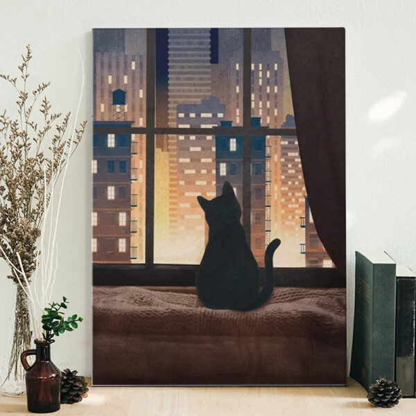 Cat Portrait Canvas – City View – Canvas Print – Cat Wall Art Canvas – Canvas With Cats On It – Furlidays