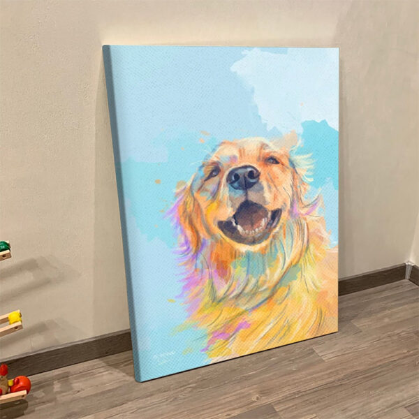 Dog Portrait Canvas – Golden Smile – Canvas Print – Dog Poster Printing – Dog Canvas Art – Furlidays