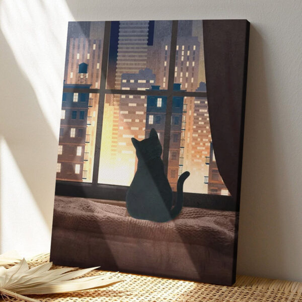 Cat Portrait Canvas – City View – Canvas Print – Cat Wall Art Canvas – Canvas With Cats On It – Furlidays