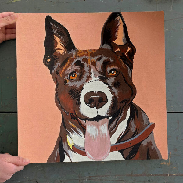 Dog Square Canvas – Pet Portrait Commissions – I’ll Paint Your Pet – Canvas Prints – Dog Wall Art Canvas – Furlidays