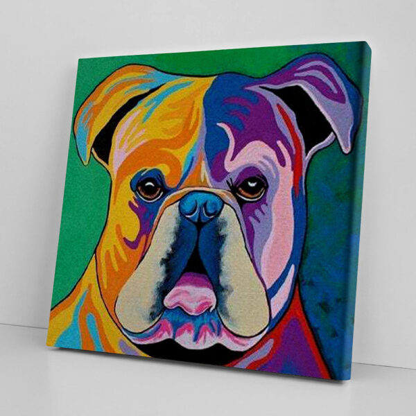 Dog Square Canvas – Wall Art Canvas Prints – Colourful Dog Painting – Dog Wall Art Canvas – Furlidays